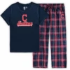 Ladies Concept Sports Cleveland Indians Flannel PJ Set 1X, 2X, 3X, 4X -Big&Tall Outlet womenflnlpjs 61393.1708445400